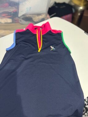 Ralph Lauren RLX Pink and Navy Sleeveless Polo